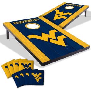 YouTheFan NCAA 2′ x 3′ Portable Cornhole Game with Logo Bags(West Virginia Mountaineers)
