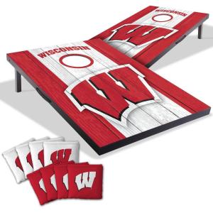 YouTheFan NCAA 2′ x 3′ Portable Cornhole Game with Logo Bags(Wisconsin Badgers)