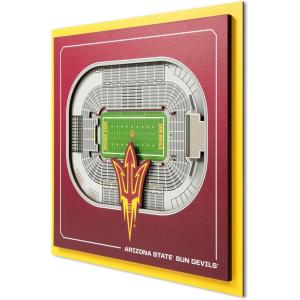 YouTheFan Officially-licensed NCAA Stadium Series 3D Wall Art – multi-layer team stadium replica, detailed sports fan gift, indoor decor(Arizona State Sun Devils)