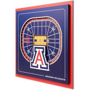 YouTheFan Officially-licensed NCAA Stadium Series 3D Wall Art – multi-layer team stadium replica, detailed sports fan gift, indoor decor(Arizona Wildcats)