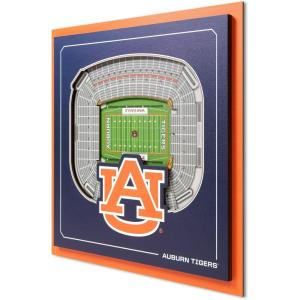 YouTheFan Officially-licensed NCAA Stadium Series 3D Wall Art – multi-layer team stadium replica, detailed sports fan gift, indoor decor(Auburn Tigers)