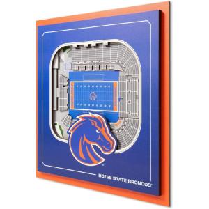 YouTheFan Officially-licensed NCAA Stadium Series 3D Wall Art – multi-layer team stadium replica, detailed sports fan gift, indoor decor(Boise State Broncos)