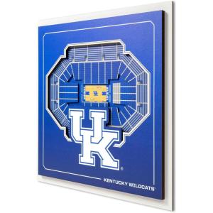 YouTheFan Officially-licensed NCAA Stadium Series 3D Wall Art – multi-layer team stadium replica, detailed sports fan gift, indoor decor(Kentucky Wildcats)