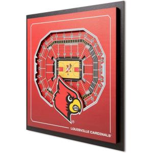 YouTheFan Officially-licensed NCAA Stadium Series 3D Wall Art – multi-layer team stadium replica, detailed sports fan gift, indoor decor(Louisville Cardinals)