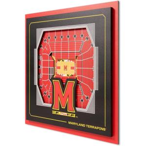 YouTheFan Officially-licensed NCAA Stadium Series 3D Wall Art – multi-layer team stadium replica, detailed sports fan gift, indoor decor(Maryland Terrapins)