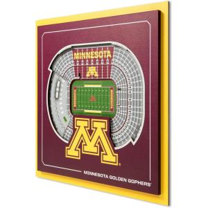YouTheFan Officially-licensed NCAA Stadium Series 3D Wall Art – multi-layer team stadium replica, detailed sports fan gift, indoor decor(Minnesota Golden Gophers)
