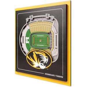 YouTheFan Officially-licensed NCAA Stadium Series 3D Wall Art – multi-layer team stadium replica, detailed sports fan gift, indoor decor(Missouri Tigers)