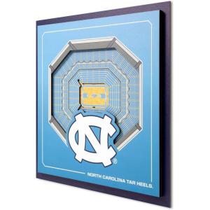 YouTheFan Officially-licensed NCAA Stadium Series 3D Wall Art – multi-layer team stadium replica, detailed sports fan gift, indoor decor(North Carolina Tar Heels)