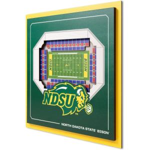 YouTheFan Officially-licensed NCAA Stadium Series 3D Wall Art – multi-layer team stadium replica, detailed sports fan gift, indoor decor(North Dakota State Bison)