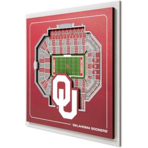 YouTheFan Officially-licensed NCAA Stadium Series 3D Wall Art – multi-layer team stadium replica, detailed sports fan gift, indoor decor(Oklahoma Sooners)