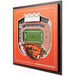 YouTheFan Officially-licensed NCAA Stadium Series 3D Wall Art – multi-layer team stadium replica, detailed sports fan gift, indoor decor(Oregon State Beavers)