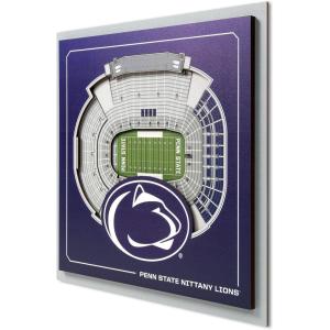 YouTheFan Officially-licensed NCAA Stadium Series 3D Wall Art – multi-layer team stadium replica, detailed sports fan gift, indoor decor(Penn State Nittany Lions)