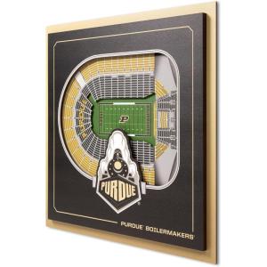 YouTheFan Officially-licensed NCAA Stadium Series 3D Wall Art – multi-layer team stadium replica, detailed sports fan gift, indoor decor(Purdue Boilermakers FB)