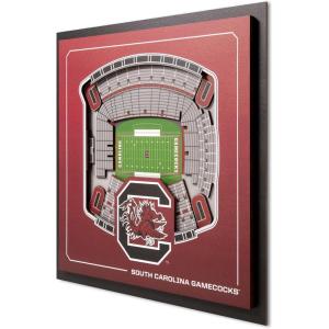 YouTheFan Officially-licensed NCAA Stadium Series 3D Wall Art – multi-layer team stadium replica, detailed sports fan gift, indoor decor(South Carolina Gamecocks)