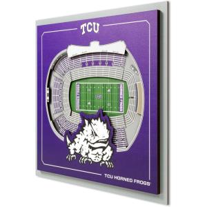 YouTheFan Officially-licensed NCAA Stadium Series 3D Wall Art – multi-layer team stadium replica, detailed sports fan gift, indoor decor(TCU Horned Frogs)