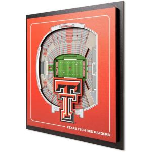 YouTheFan Officially-licensed NCAA Stadium Series 3D Wall Art – multi-layer team stadium replica, detailed sports fan gift, indoor decor(Texas Tech Red Raiders)