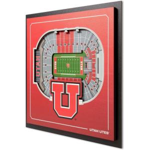 YouTheFan Officially-licensed NCAA Stadium Series 3D Wall Art – multi-layer team stadium replica, detailed sports fan gift, indoor decor(Utah Utes)