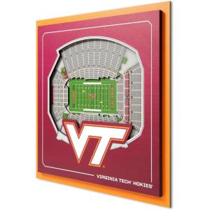 YouTheFan Officially-licensed NCAA Stadium Series 3D Wall Art – multi-layer team stadium replica, detailed sports fan gift, indoor decor(Virginia Tech Hokies)