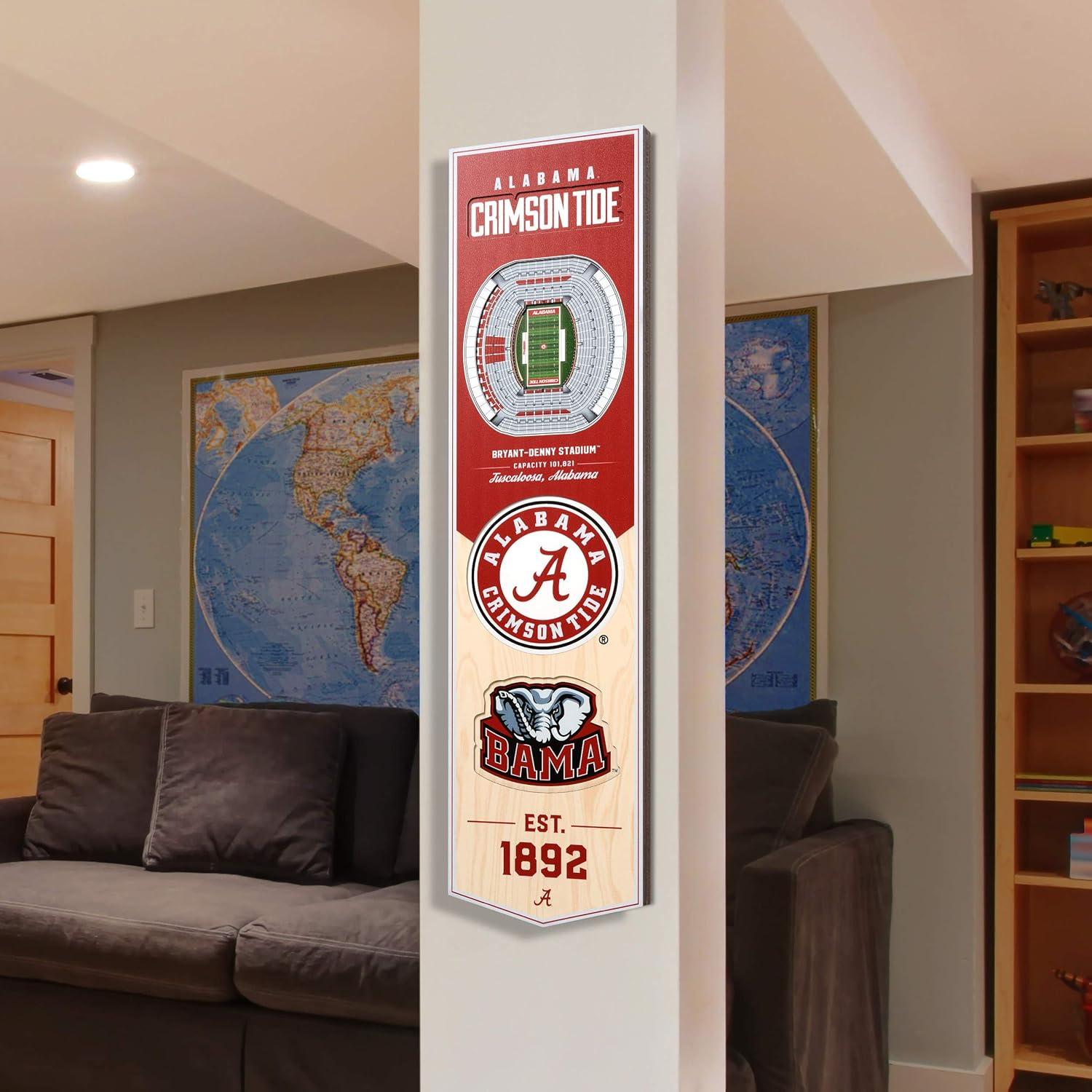 image:imageYouTheFan NCAA 3D StadiumView 8x32 BannerAlabama Crimson Tide