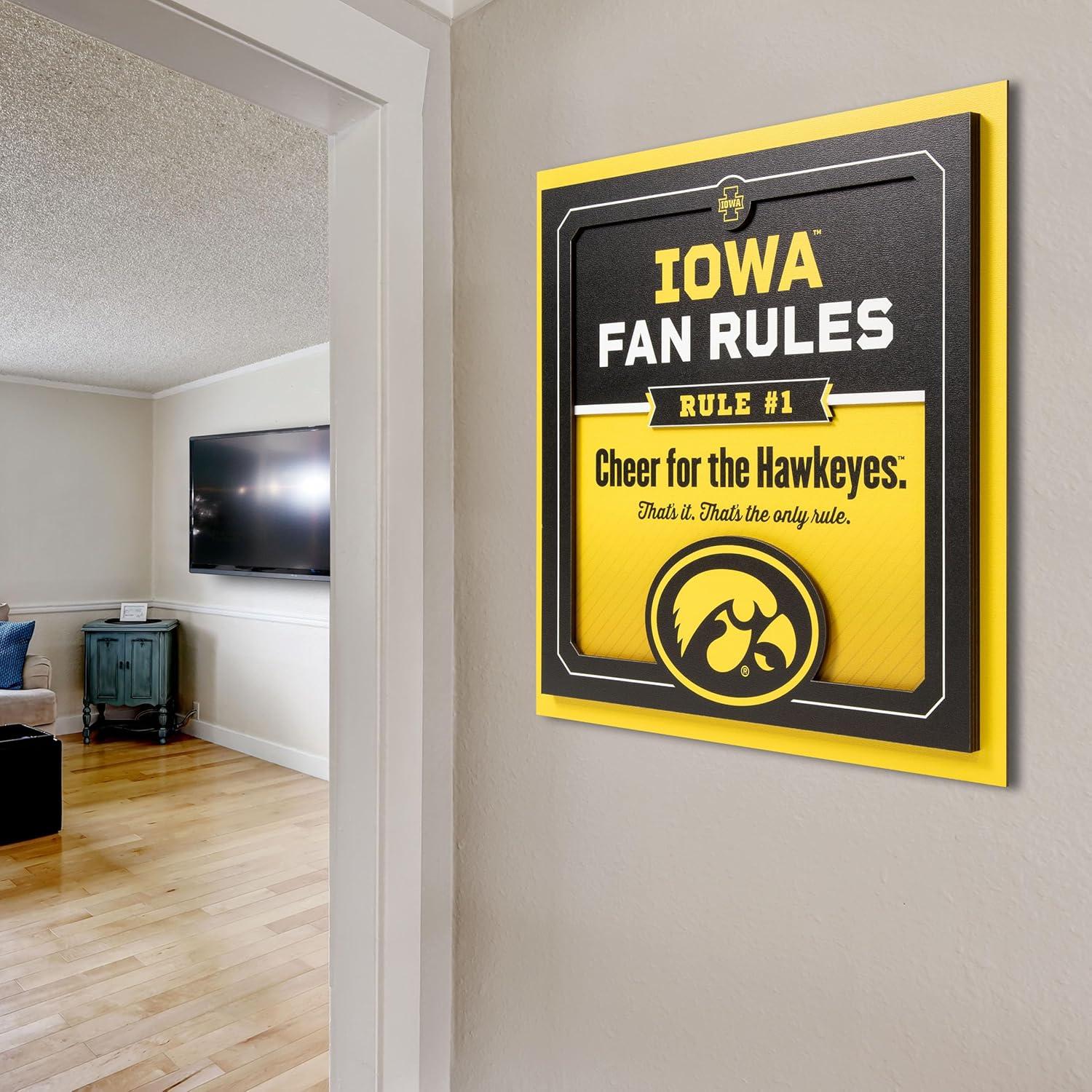 image:imageYouTheFan Officiallylicensed NCAA Tide Fan Rules Wall Art multiple layers humorous team artwork sports fan motto showcases funny rules indoor decorIowa Hawkeyes