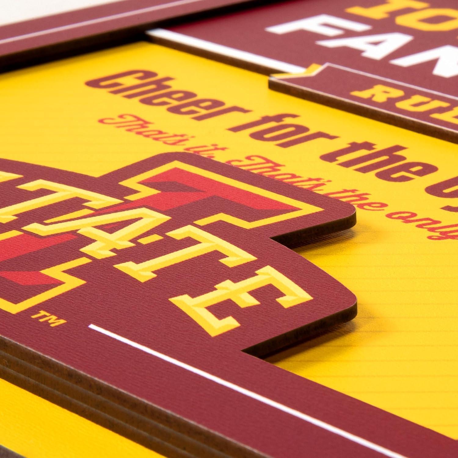 image:imageYouTheFan Officiallylicensed NCAA Tide Fan Rules Wall Art multiple layers humorous team artwork sports fan motto showcases funny rules indoor decorIowa State Cyclones