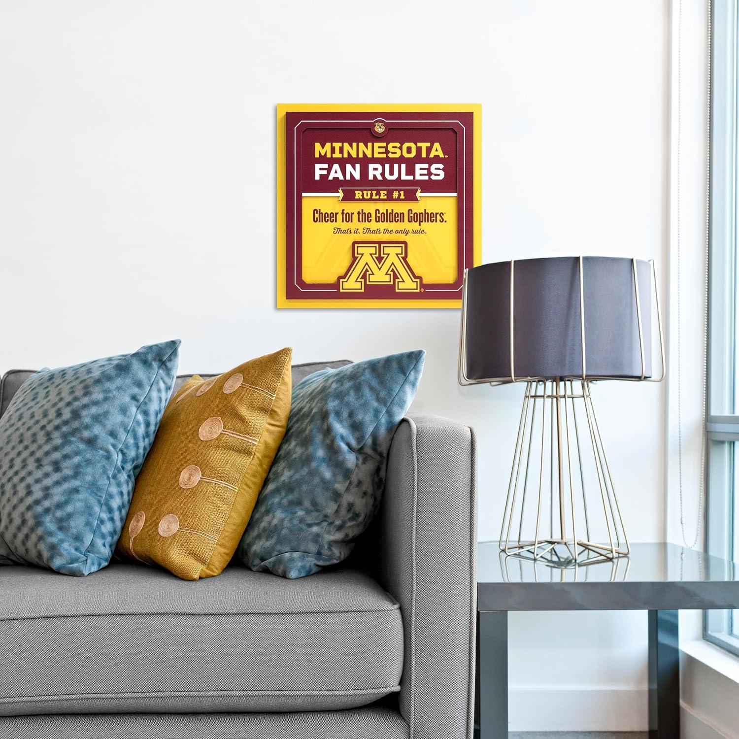 image:imageYouTheFan Officiallylicensed NCAA Tide Fan Rules Wall Art multiple layers humorous team artwork sports fan motto showcases funny rules indoor decorMinnesota Golden Gophers
