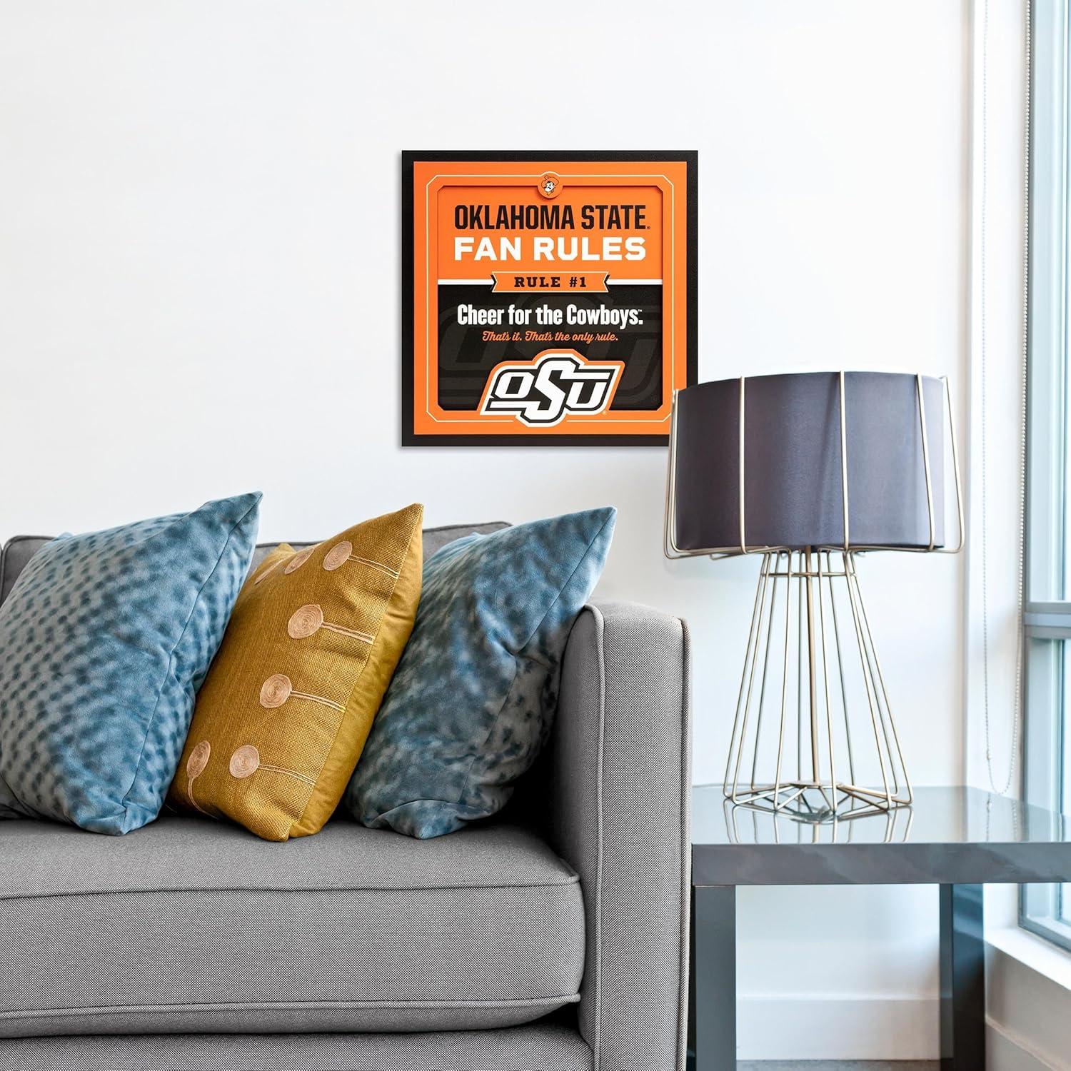 image:imageYouTheFan Officiallylicensed NCAA Tide Fan Rules Wall Art multiple layers humorous team artwork sports fan motto showcases funny rules indoor decorOklahoma State Cowboys