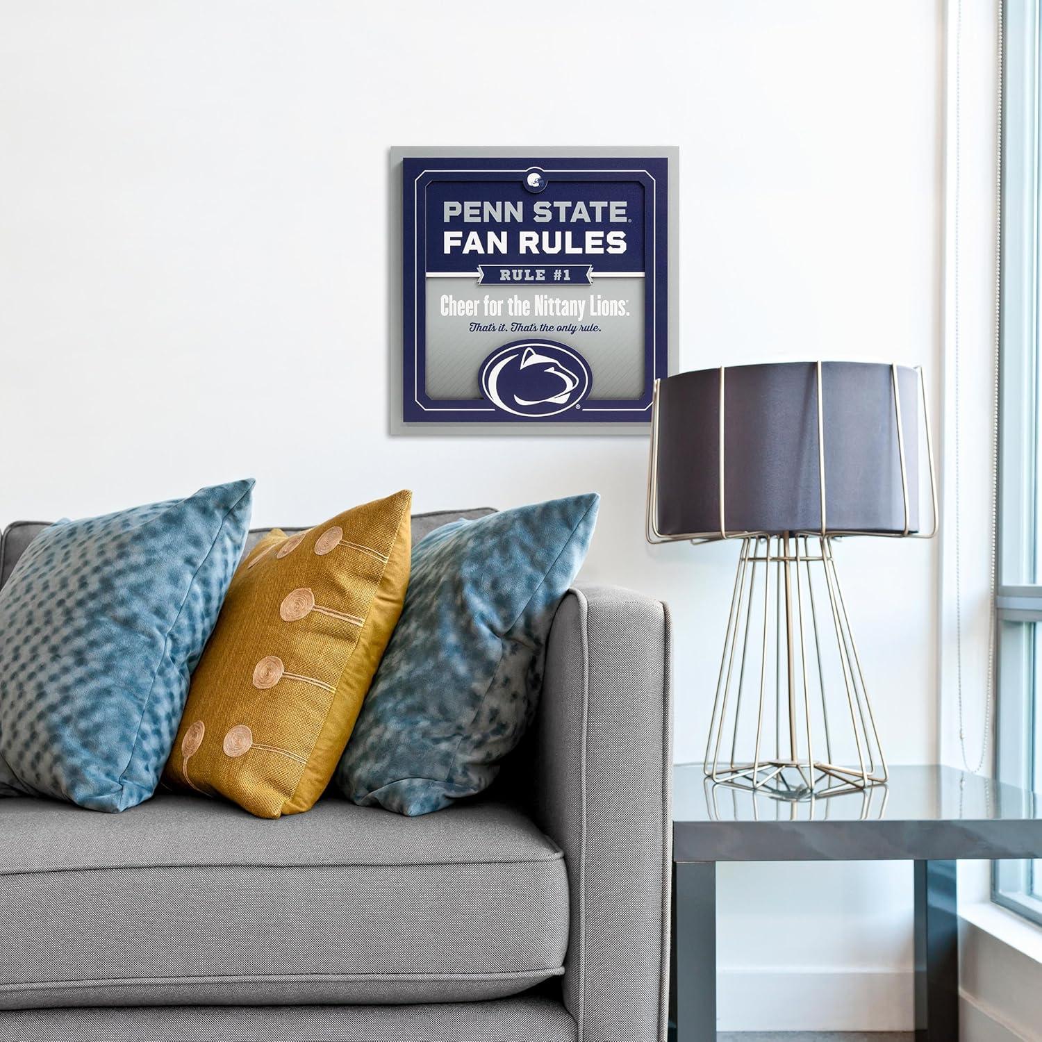 image:imageYouTheFan Officiallylicensed NCAA Tide Fan Rules Wall Art multiple layers humorous team artwork sports fan motto showcases funny rules indoor decorPenn State Nittany Lions