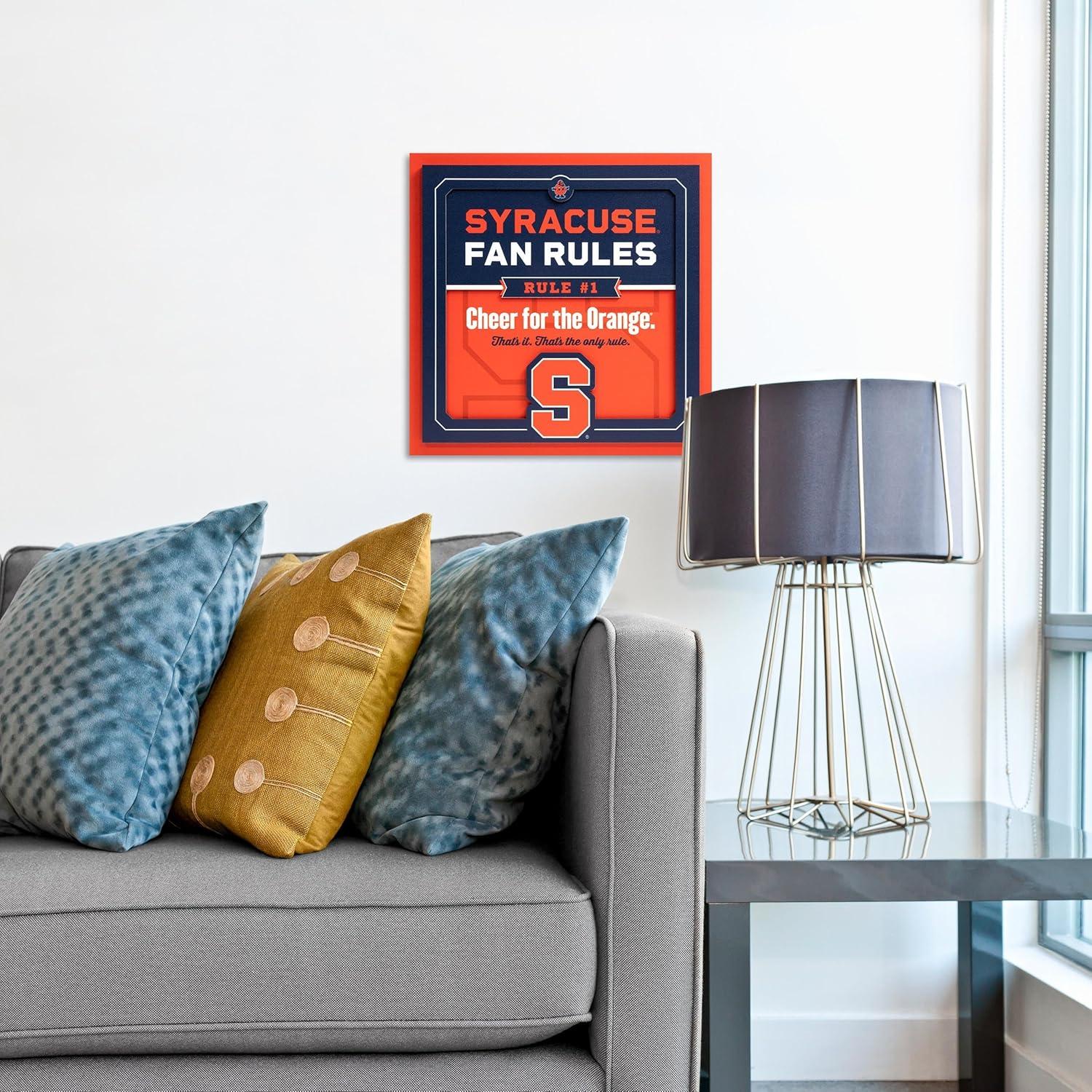 image:imageYouTheFan Officiallylicensed NCAA Tide Fan Rules Wall Art multiple layers humorous team artwork sports fan motto showcases funny rules indoor decorSyracuse Orange