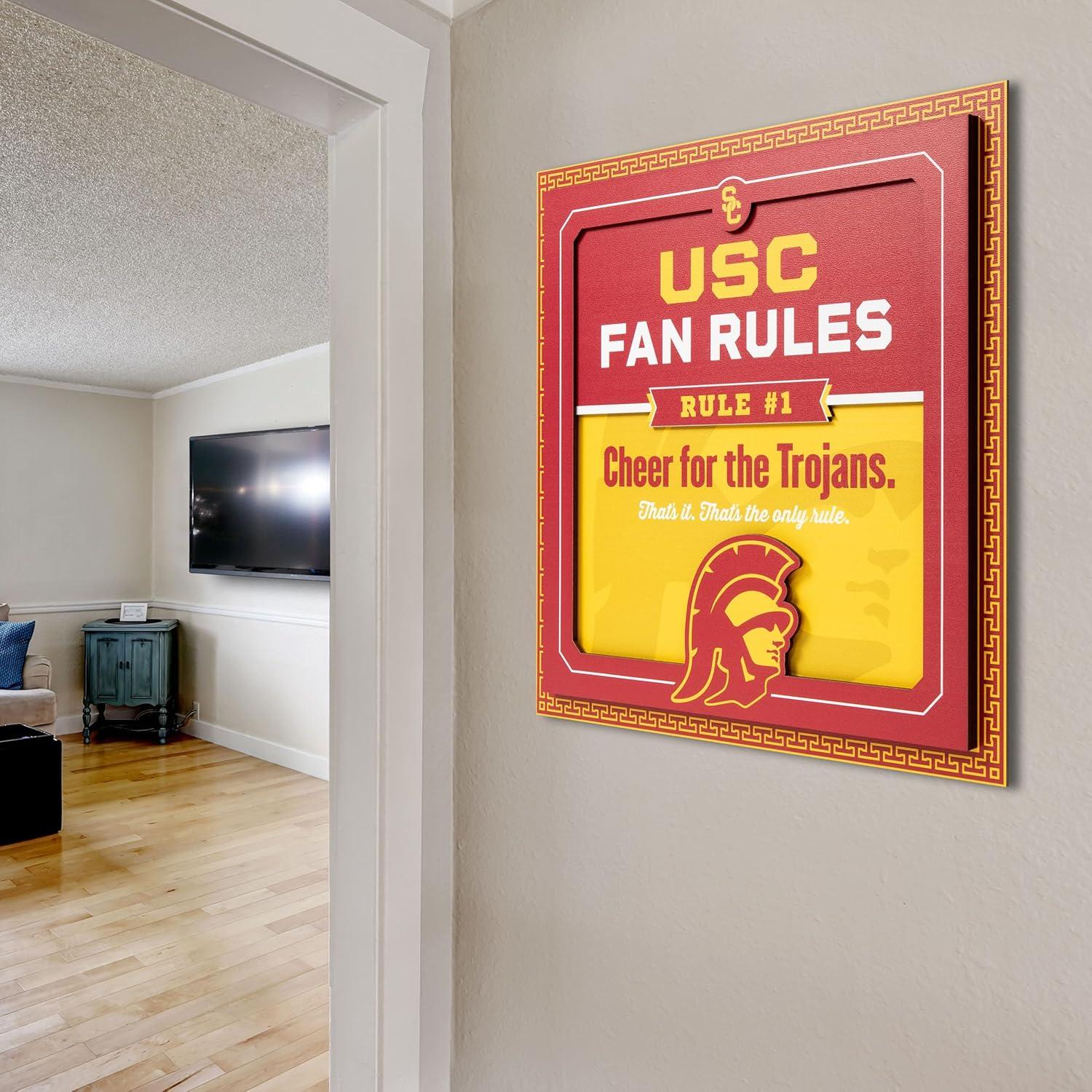 image:imageYouTheFan Officiallylicensed NCAA Tide Fan Rules Wall Art multiple layers humorous team artwork sports fan motto showcases funny rules indoor decorUSC Trojans