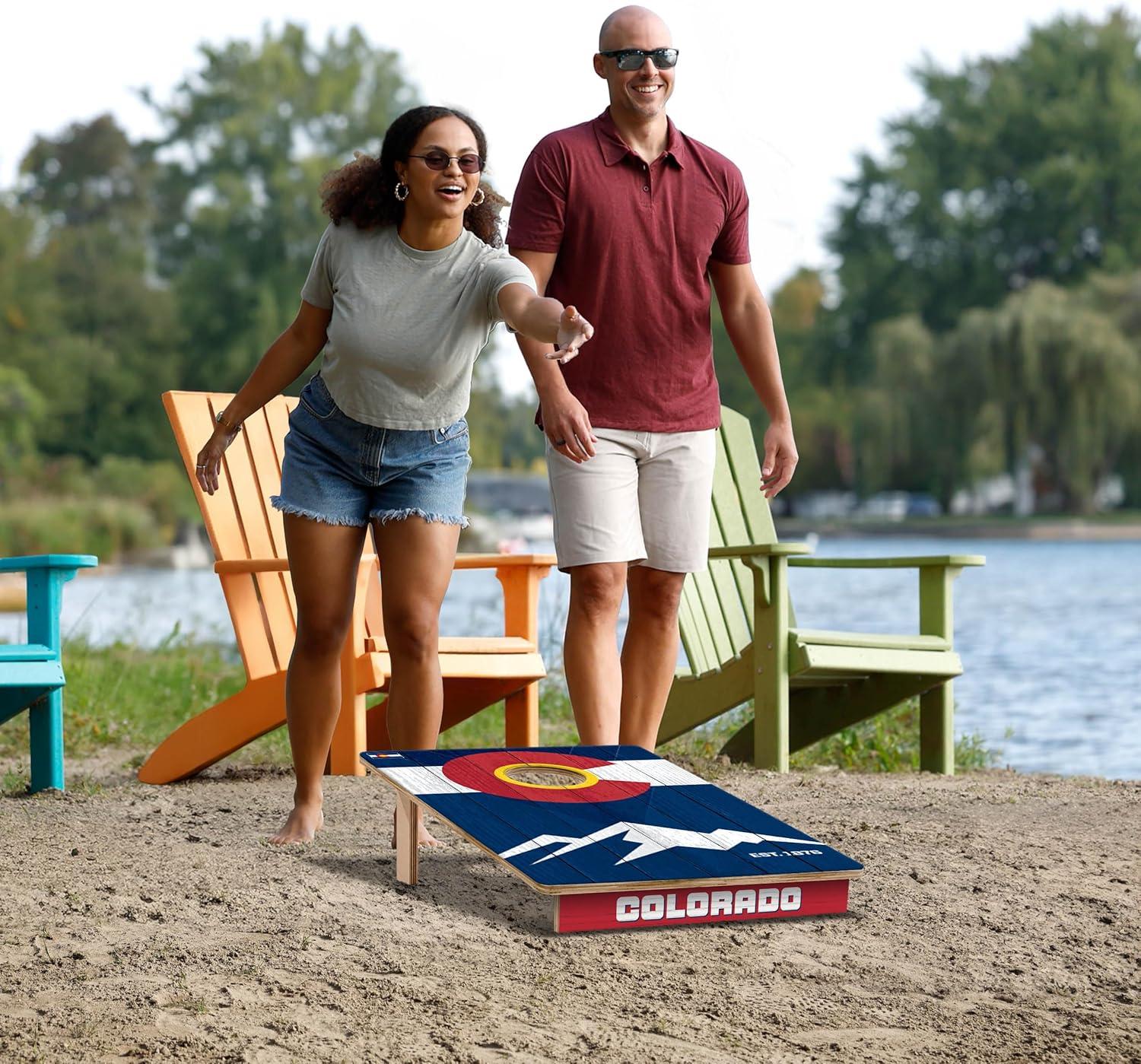 image:imageYouTheFan State of Colorado 2 x 3 Wood Cornhole Game with Bags