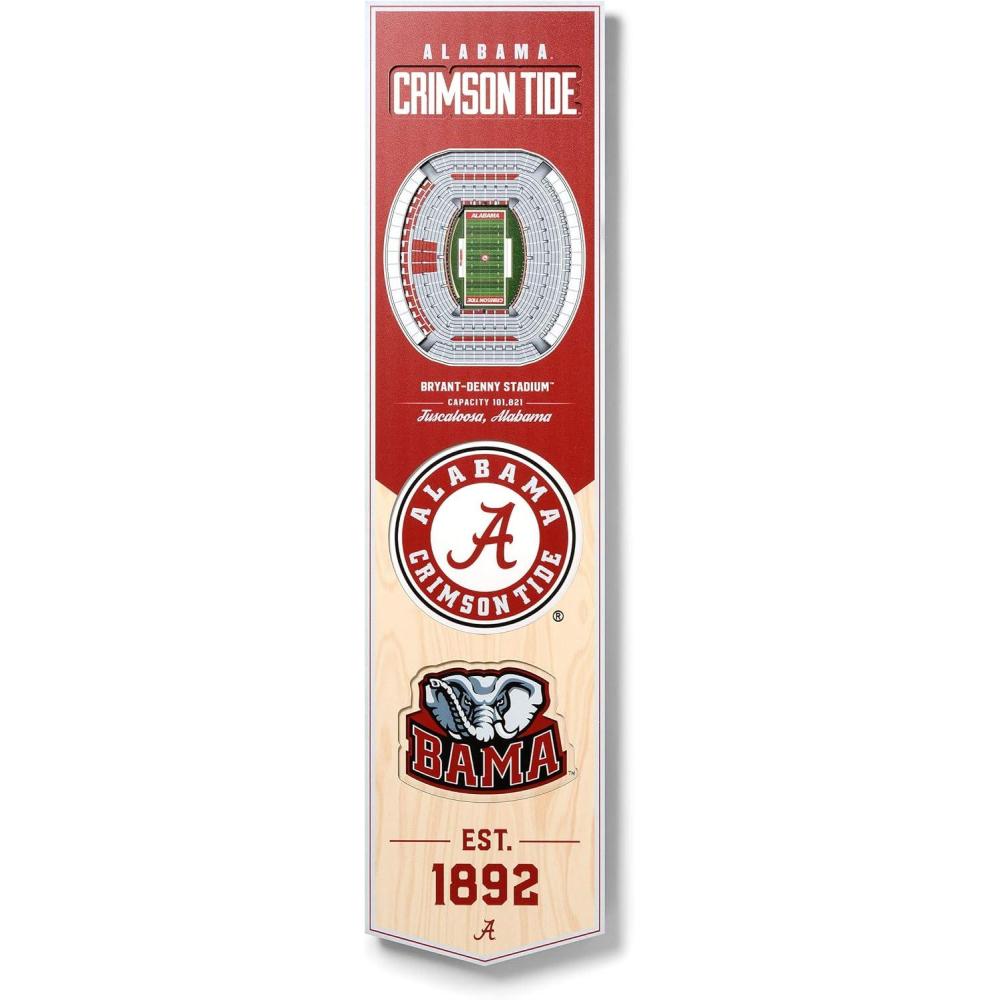 image:imageYouTheFan NCAA 3D StadiumView 8x32 BannerAlabama Crimson Tide