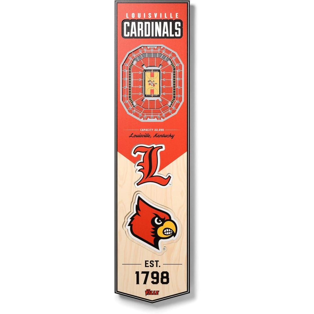image:imageYouTheFan NCAA 3D StadiumView 8x32 BannerLouisville Cardinals