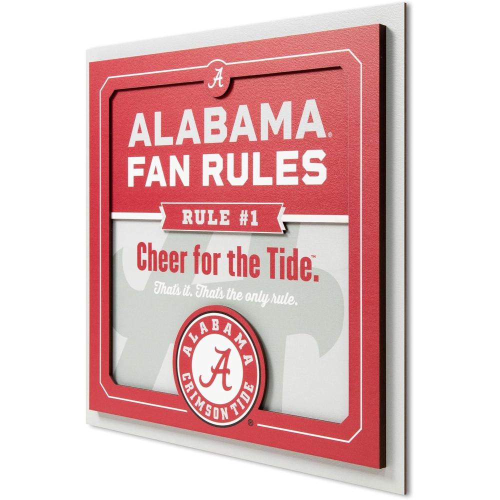 image:imageYouTheFan Officiallylicensed NCAA Tide Fan Rules Wall Art multiple layers humorous team artwork sports fan motto showcases funny rules indoor decorAlabama Crimson Tide