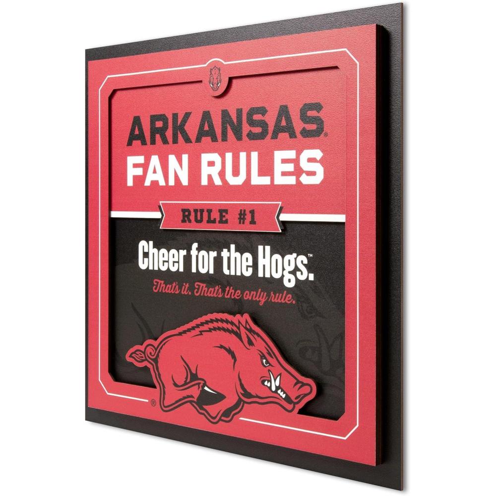 image:imageYouTheFan Officiallylicensed NCAA Tide Fan Rules Wall Art multiple layers humorous team artwork sports fan motto showcases funny rules indoor decorArkansas Razorbacks