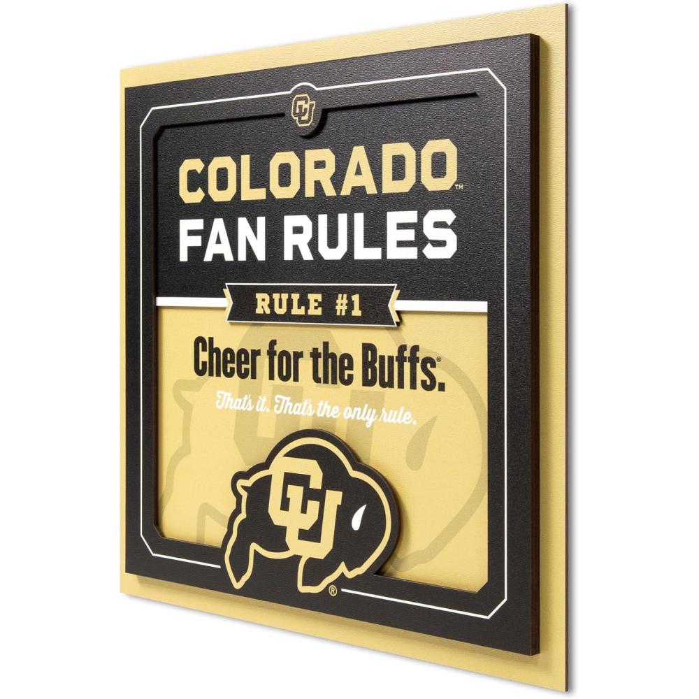 image:imageYouTheFan Officiallylicensed NCAA Tide Fan Rules Wall Art multiple layers humorous team artwork sports fan motto showcases funny rules indoor decorColorado Buffaloes
