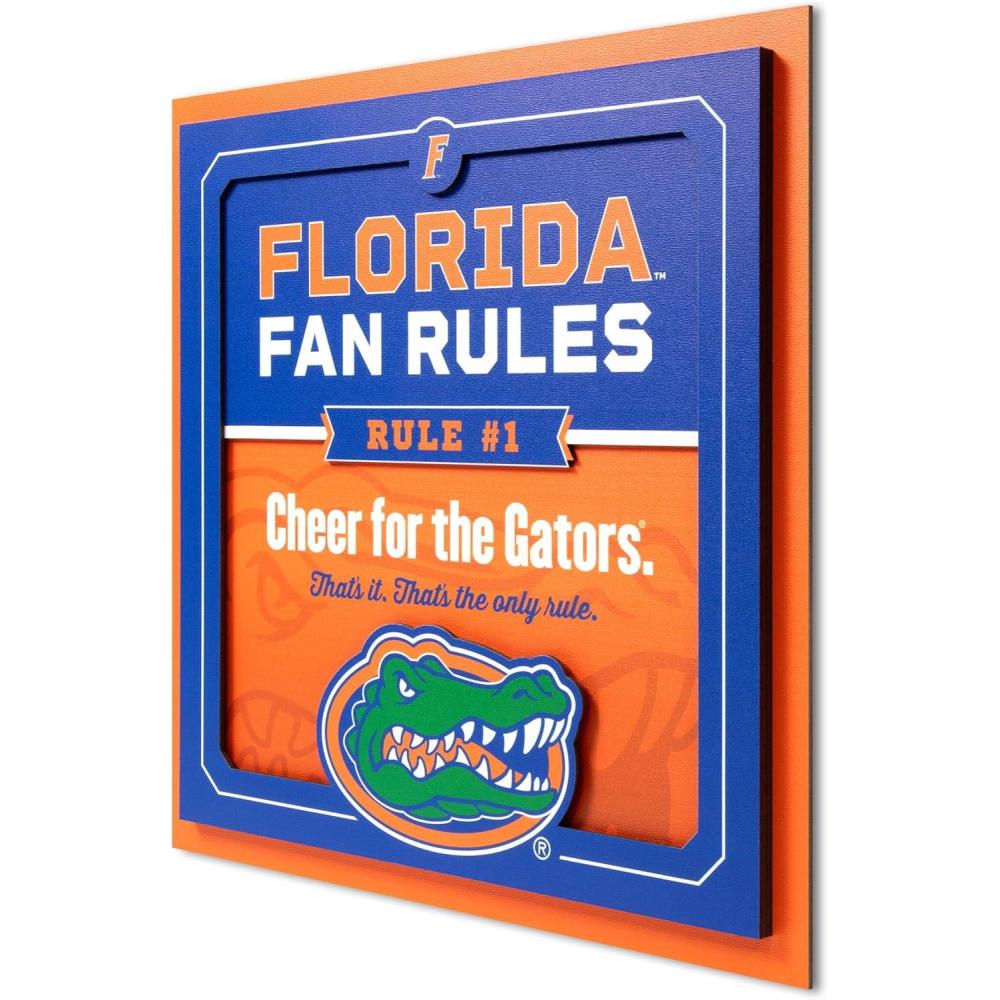 image:imageYouTheFan Officiallylicensed NCAA Tide Fan Rules Wall Art multiple layers humorous team artwork sports fan motto showcases funny rules indoor decorFlorida Gators