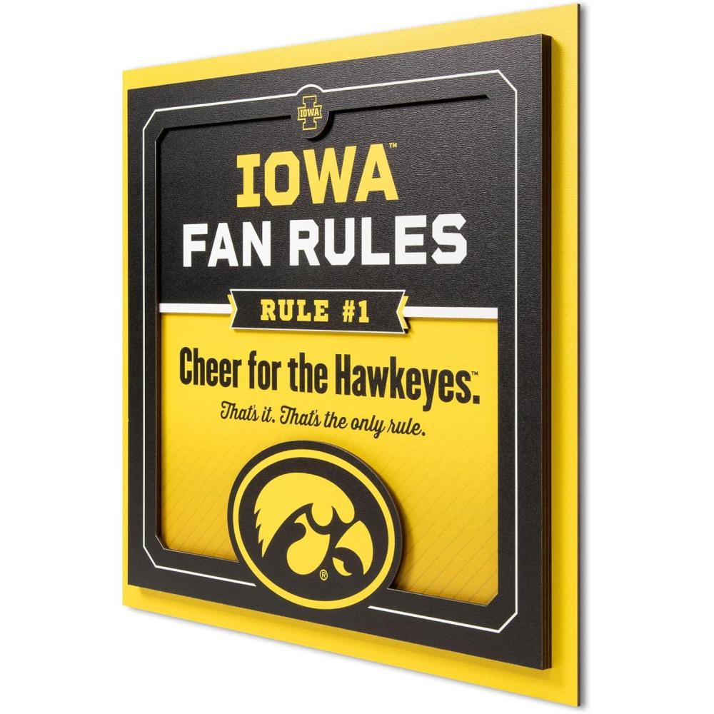 image:imageYouTheFan Officiallylicensed NCAA Tide Fan Rules Wall Art multiple layers humorous team artwork sports fan motto showcases funny rules indoor decorIowa Hawkeyes