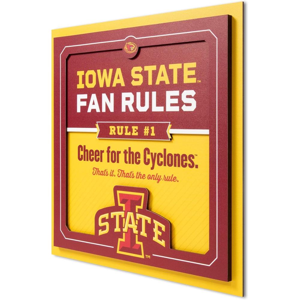 image:imageYouTheFan Officiallylicensed NCAA Tide Fan Rules Wall Art multiple layers humorous team artwork sports fan motto showcases funny rules indoor decorIowa State Cyclones