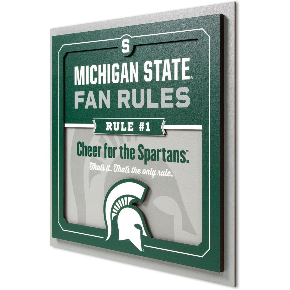 image:imageYouTheFan Officiallylicensed NCAA Tide Fan Rules Wall Art multiple layers humorous team artwork sports fan motto showcases funny rules indoor decorMichigan State Spartans