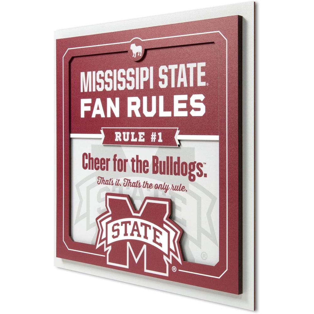 image:imageYouTheFan Officiallylicensed NCAA Tide Fan Rules Wall Art multiple layers humorous team artwork sports fan motto showcases funny rules indoor decorMississippi State Bulldogs