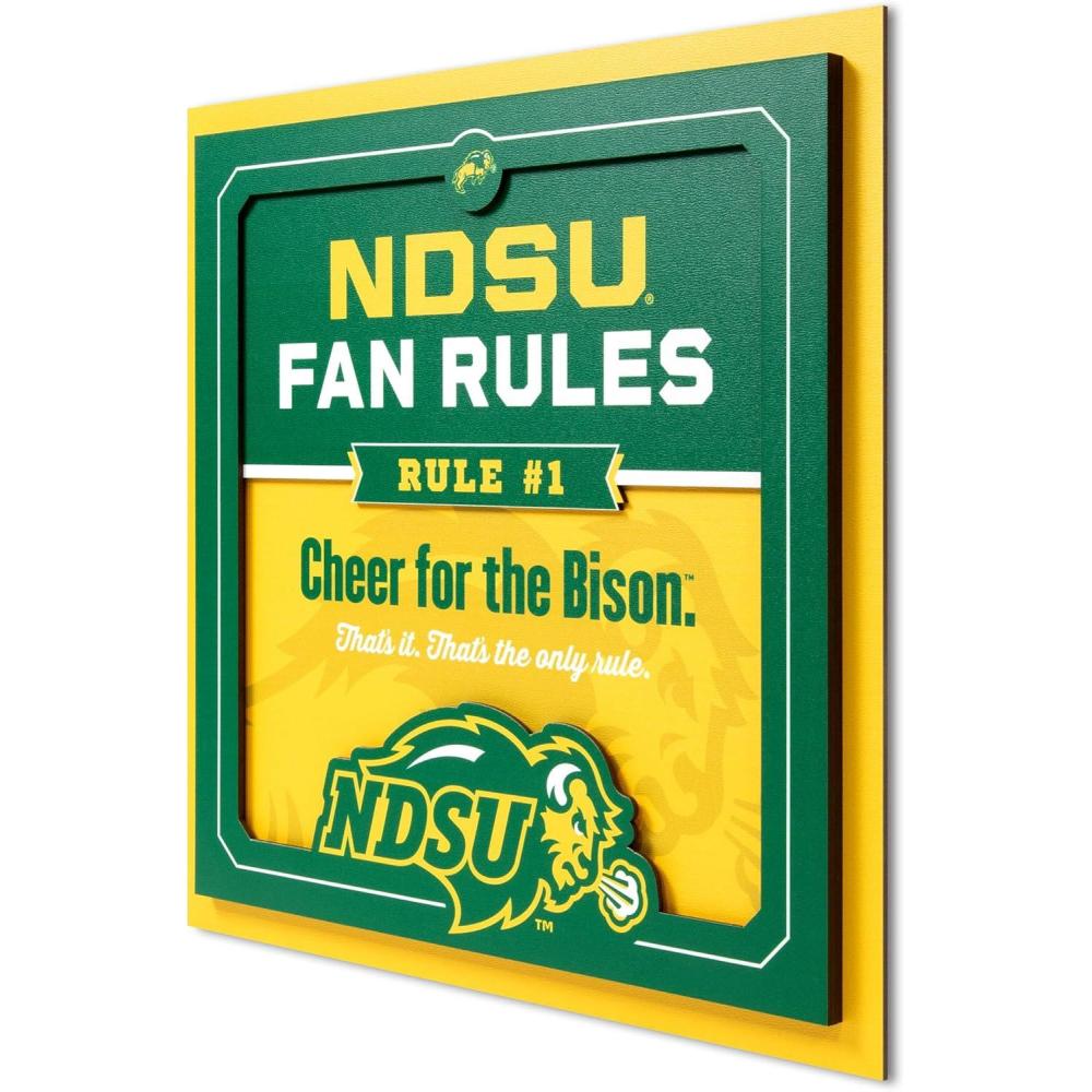 image:imageYouTheFan Officiallylicensed NCAA Tide Fan Rules Wall Art multiple layers humorous team artwork sports fan motto showcases funny rules indoor decorNorth Dakota State Bison