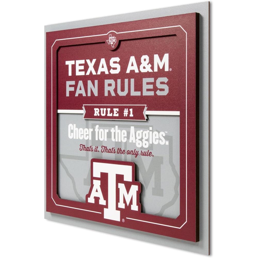 image:imageYouTheFan Officiallylicensed NCAA Tide Fan Rules Wall Art multiple layers humorous team artwork sports fan motto showcases funny rules indoor decorTexas AM Aggies
