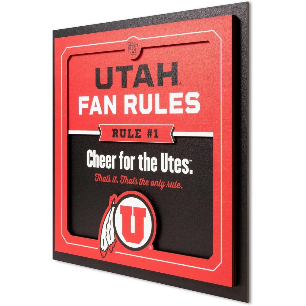 image:imageYouTheFan Officiallylicensed NCAA Tide Fan Rules Wall Art multiple layers humorous team artwork sports fan motto showcases funny rules indoor decorUtah Utes