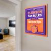 YouTheFan Officially-licensed NCAA Tide Fan Rules Wall Art, multiple layers, humorous team artwork sports fan motto, showcases funny rules, indoor decor(Clemson Tigers)