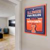 YouTheFan Officially-licensed NCAA Tide Fan Rules Wall Art, multiple layers, humorous team artwork sports fan motto, showcases funny rules, indoor decor(Illinois Fighting illini)