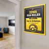 YouTheFan Officially-licensed NCAA Tide Fan Rules Wall Art, multiple layers, humorous team artwork sports fan motto, showcases funny rules, indoor decor(Iowa Hawkeyes)