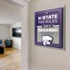 YouTheFan Officially-licensed NCAA Tide Fan Rules Wall Art, multiple layers, humorous team artwork sports fan motto, showcases funny rules, indoor decor(Kansas State Wildcats)