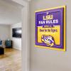 YouTheFan Officially-licensed NCAA Tide Fan Rules Wall Art, multiple layers, humorous team artwork sports fan motto, showcases funny rules, indoor decor(LSU Tigers)
