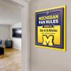 YouTheFan Officially-licensed NCAA Tide Fan Rules Wall Art, multiple layers, humorous team artwork sports fan motto, showcases funny rules, indoor decor(Michigan Wolverines)